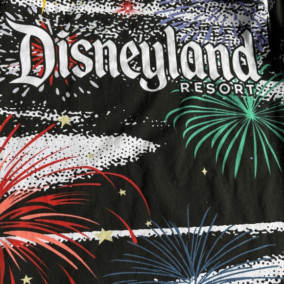 Disney Shirt Mens Medium Black Disneyland Resort Castle Fireworks Disney100 Tee - Picture 3 of 11